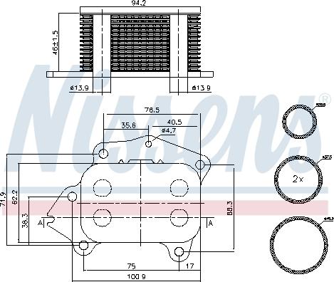 Nissens 90717 - Eļļas radiators, Motoreļļa autodraugiem.lv