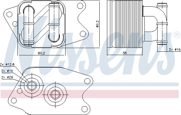 Nissens 90733 - Eļļas radiators, Automātiskā pārnesumkārba autodraugiem.lv