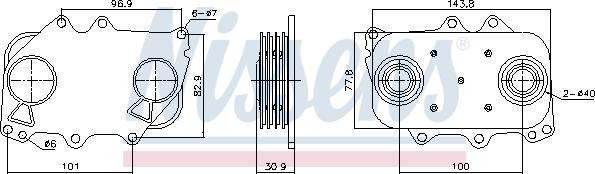 Nissens 91466 - Eļļas radiators, Motoreļļa autodraugiem.lv