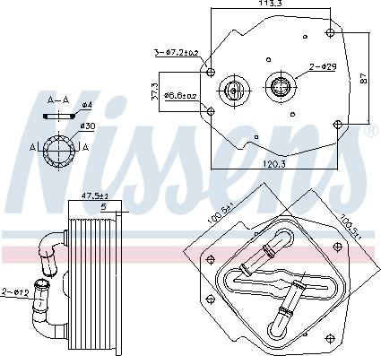 Nissens 91418 - Eļļas radiators, Motoreļļa autodraugiem.lv