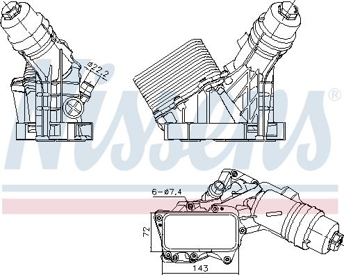 Nissens 91487 - Eļļas radiators, Motoreļļa autodraugiem.lv