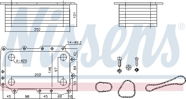 Nissens 91431 - Eļļas radiators, Motoreļļa autodraugiem.lv