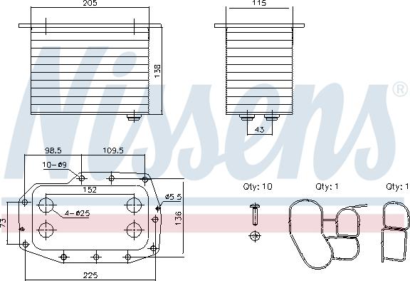 Nissens 91433 - Eļļas radiators, Motoreļļa autodraugiem.lv