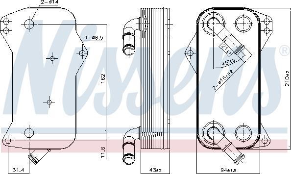 Nissens 91156 - Eļļas radiators, Automātiskā pārnesumkārba autodraugiem.lv