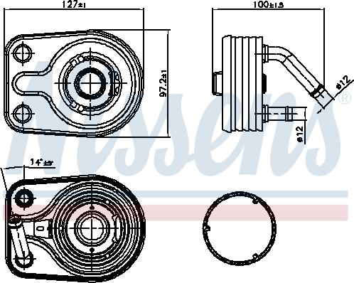 Nissens 91163 - Eļļas radiators, Motoreļļa autodraugiem.lv