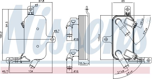 Nissens 91109 - Eļļas radiators, Automātiskā pārnesumkārba autodraugiem.lv