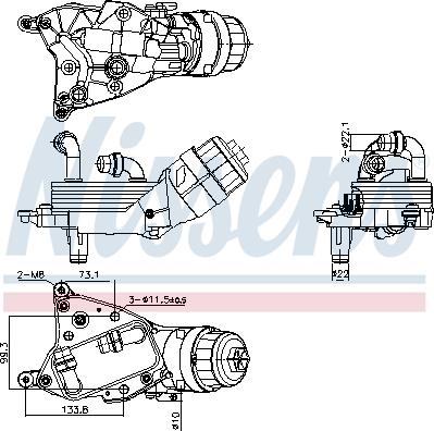 Nissens 91349 - Eļļas radiators, Motoreļļa autodraugiem.lv