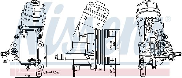 Nissens 91343 - Eļļas radiators, Motoreļļa autodraugiem.lv