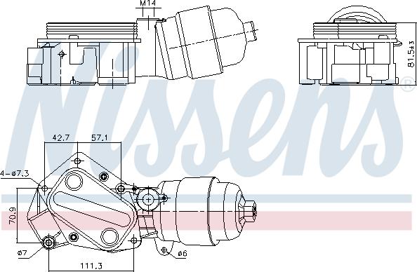 Nissens 91357 - Eļļas radiators, Motoreļļa autodraugiem.lv