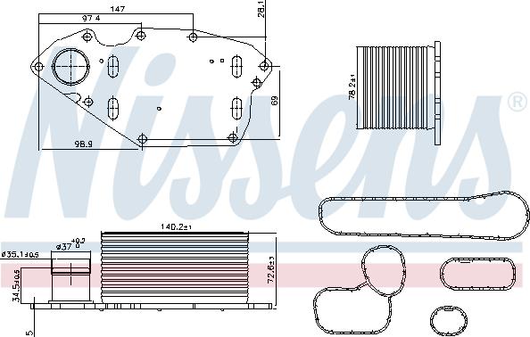 Nissens 91303 - Eļļas radiators, Motoreļļa autodraugiem.lv