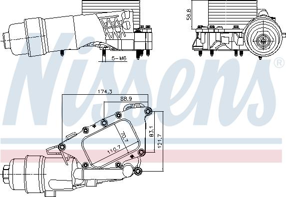 Nissens 91385 - Eļļas radiators, Motoreļļa autodraugiem.lv