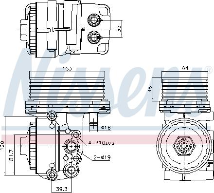 Nissens 91327 - Eļļas radiators, Motoreļļa autodraugiem.lv