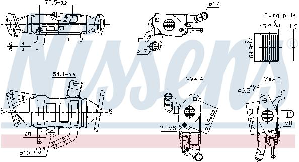 Nissens 989488 - Radiators, Izplūdes gāzu recirkulācija autodraugiem.lv