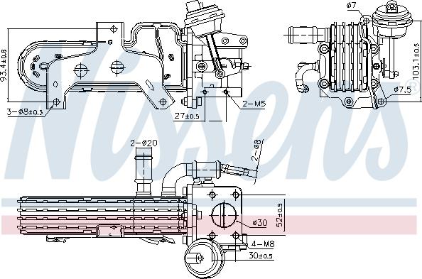 Nissens 989420 - Radiators, Izplūdes gāzu recirkulācija autodraugiem.lv