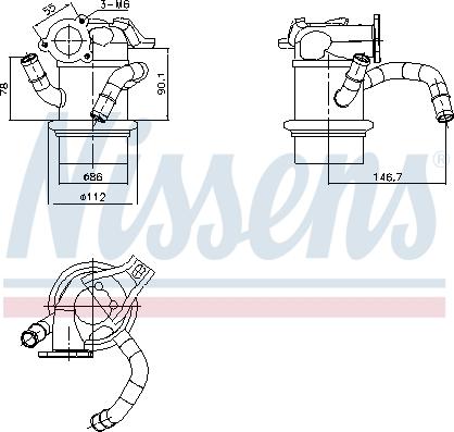 Nissens 989421 - Radiators, Izplūdes gāzu recirkulācija autodraugiem.lv