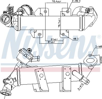 Nissens 989389 - Radiators, Izplūdes gāzu recirkulācija autodraugiem.lv