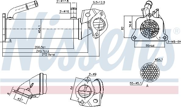 Nissens 989321 - Radiators, Izplūdes gāzu recirkulācija autodraugiem.lv