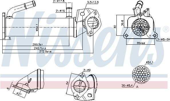 Nissens 989322 - Radiators, Izplūdes gāzu recirkulācija autodraugiem.lv