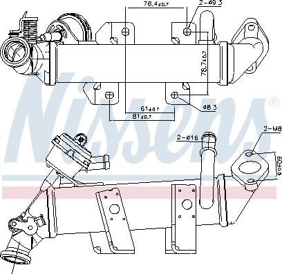 Nissens 989287 - Radiators, Izplūdes gāzu recirkulācija autodraugiem.lv