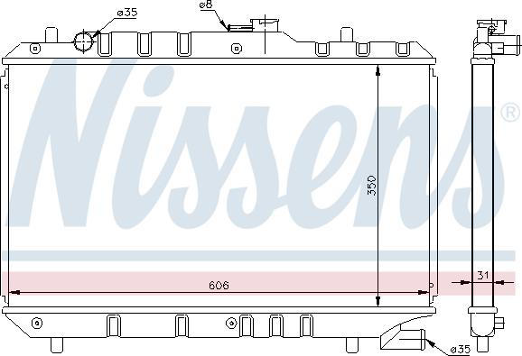 Nissens 64168 - Radiators, Motora dzesēšanas sistēma autodraugiem.lv