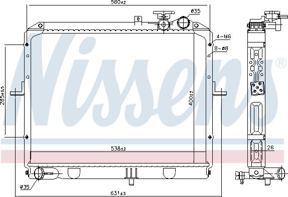 Nissens 66646 - Radiators, Motora dzesēšanas sistēma autodraugiem.lv