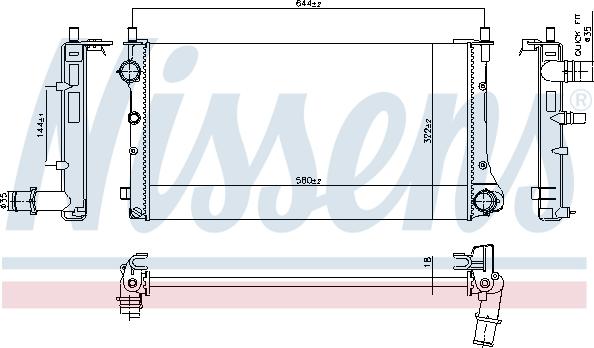 Nissens 606345 - Radiators, Motora dzesēšanas sistēma autodraugiem.lv