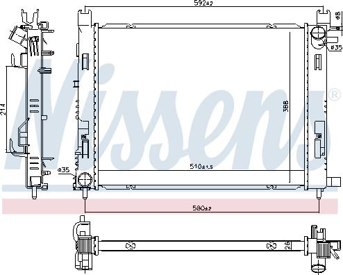 Nissens 606760 - Radiators, Motora dzesēšanas sistēma autodraugiem.lv