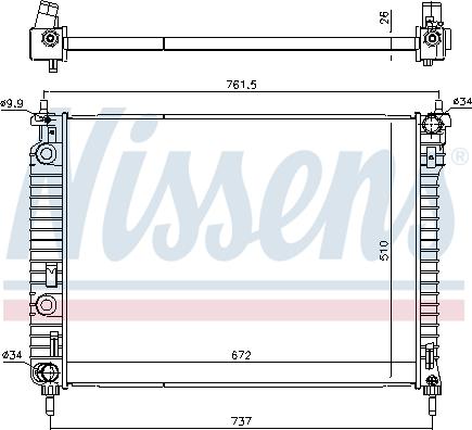 Nissens 616905 - Radiators, Motora dzesēšanas sistēma autodraugiem.lv