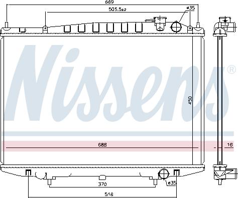 Nissens 68749 - Radiators, Motora dzesēšanas sistēma autodraugiem.lv