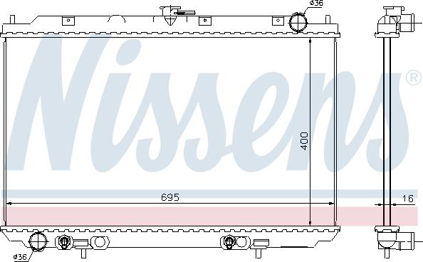 Nissens 68725 - Radiators, Motora dzesēšanas sistēma autodraugiem.lv