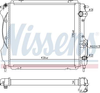 Nissens 63967A - Radiators, Motora dzesēšanas sistēma autodraugiem.lv