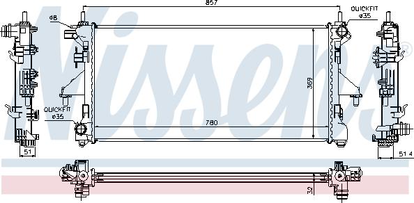 Nissens 63555A - Radiators, Motora dzesēšanas sistēma autodraugiem.lv