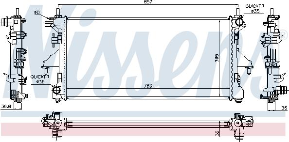 Nissens 63556 - Radiators, Motora dzesēšanas sistēma autodraugiem.lv