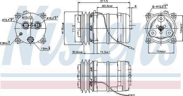 Nissens 899914 - Kompresors, Gaisa kond. sistēma autodraugiem.lv