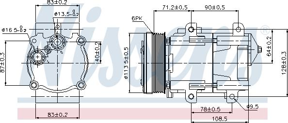 Nissens 89046 - Kompresors, Gaisa kond. sistēma autodraugiem.lv