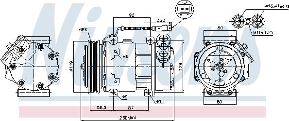 Nissens 89047 - Kompresors, Gaisa kond. sistēma autodraugiem.lv