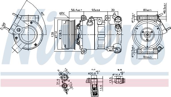 Nissens 890599 - Kompresors, Gaisa kond. sistēma autodraugiem.lv