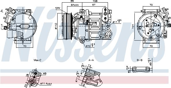 Nissens 890591 - Kompresors, Gaisa kond. sistēma autodraugiem.lv