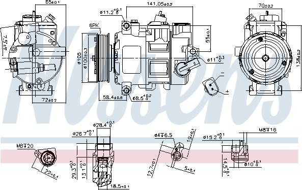 Nissens 890550 - Kompresors, Gaisa kond. sistēma autodraugiem.lv