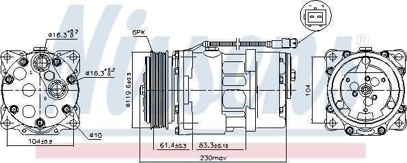 Nissens 89055 - Kompresors, Gaisa kond. sistēma autodraugiem.lv