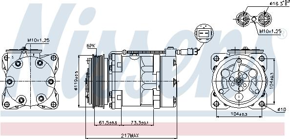 Nissens 89056 - Kompresors, Gaisa kond. sistēma autodraugiem.lv