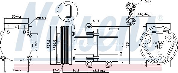 Nissens 89068 - Kompresors, Gaisa kond. sistēma autodraugiem.lv