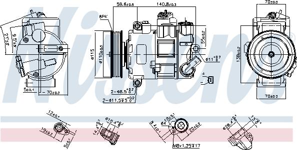 Nissens 890633 - Kompresors, Gaisa kond. sistēma autodraugiem.lv