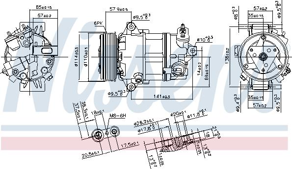 Nissens 890056 - Kompresors, Gaisa kond. sistēma autodraugiem.lv