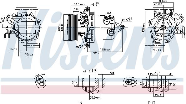 Nissens 890053 - Kompresors, Gaisa kond. sistēma autodraugiem.lv