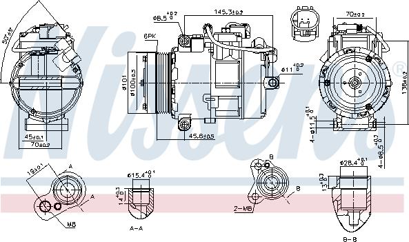 Nissens 890012 - Kompresors, Gaisa kond. sistēma autodraugiem.lv