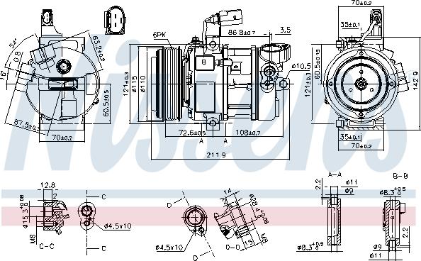 Nissens 890087 - Kompresors, Gaisa kond. sistēma autodraugiem.lv