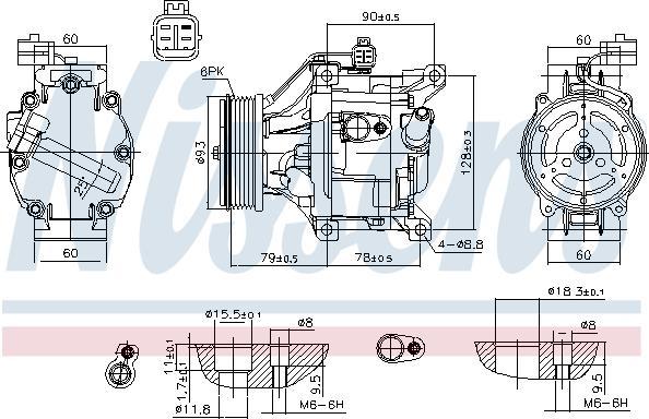 Nissens 890036 - Kompresors, Gaisa kond. sistēma autodraugiem.lv