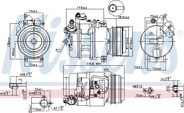 Nissens 89080 - Kompresors, Gaisa kond. sistēma autodraugiem.lv