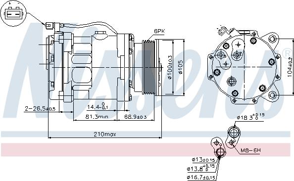 Nissens 89088 - Kompresors, Gaisa kond. sistēma autodraugiem.lv